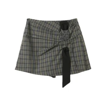 SETIROM Casual Short Skirts Women's Green