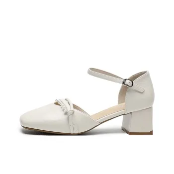 JOSINY Chunky Heel High Heels 5CM Women's Ecru
