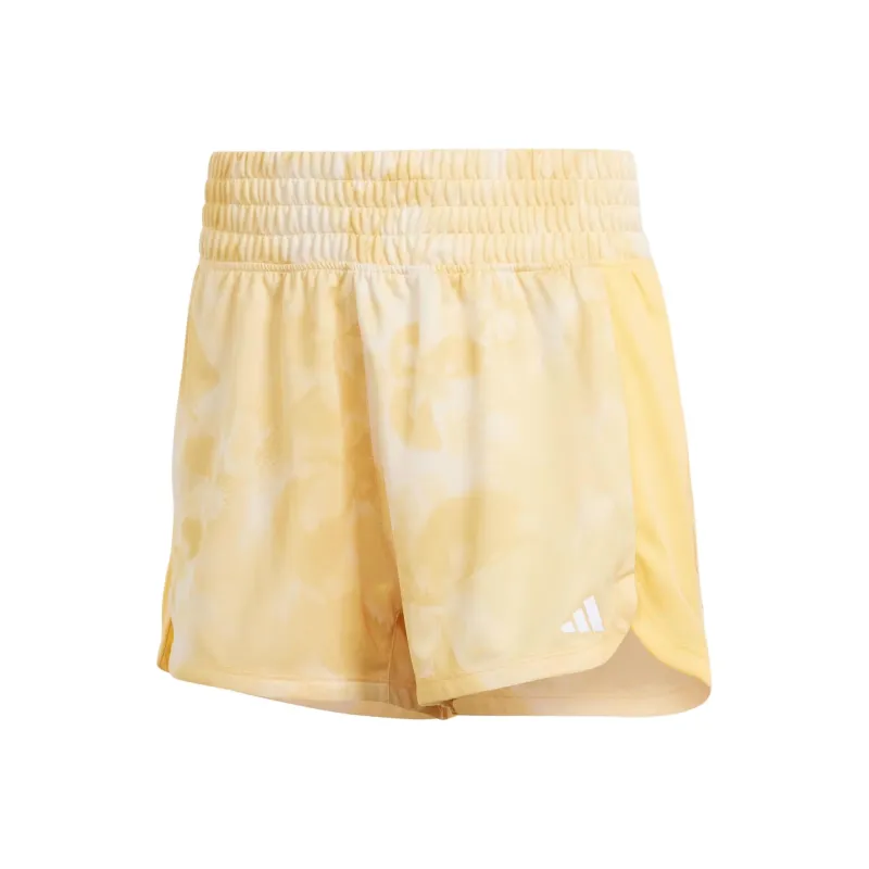 Adidas Pacer Essentials Aop Flower Tie Dye Knit Shorts Sports Shorts Women's Yellow-0
