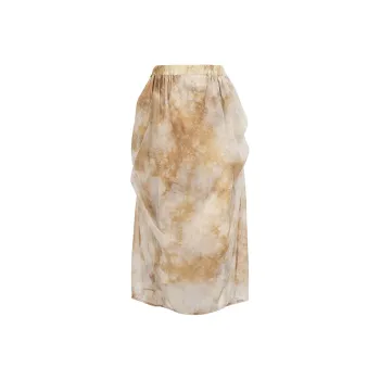 MUNJOUR Casual Long Skirts Women's Soft Focus Yellow