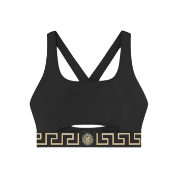 VERSACE Greca Border Cut Out Detailed Bikini Top