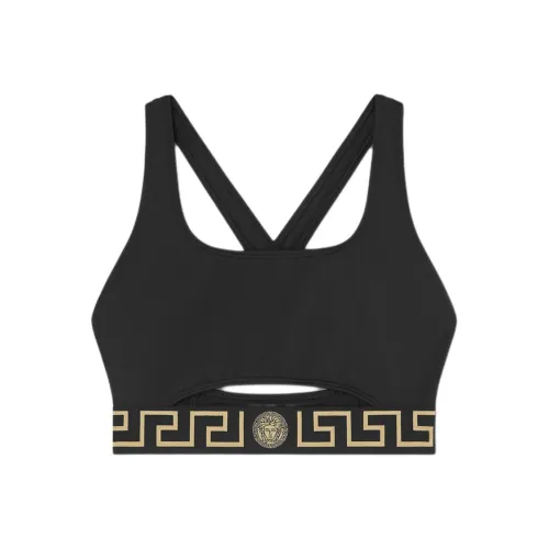 VERSACE Greca Border Cut Out Detailed Bikini Top