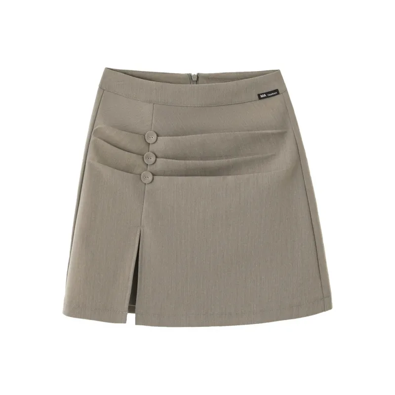 0571 Family Casual Short Skirts Women's Khaki-0