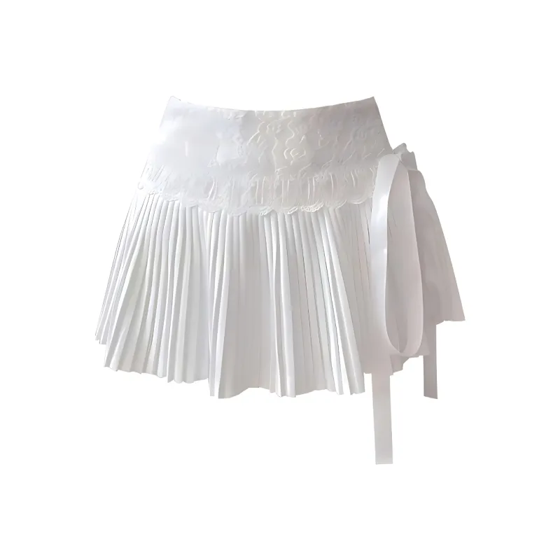 POPO.INFO Casual Short Skirts Women's White-0