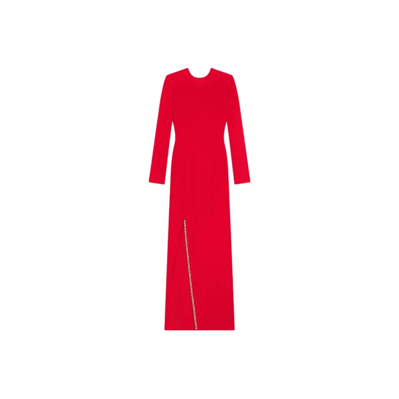 Givenchy Long Sleeved Dress Women's Vermilion-0