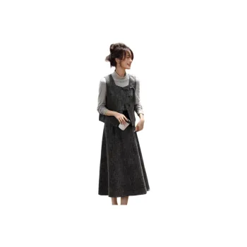 Mo Han Yi Mei Skirt Set Women's Dark Heather Gray