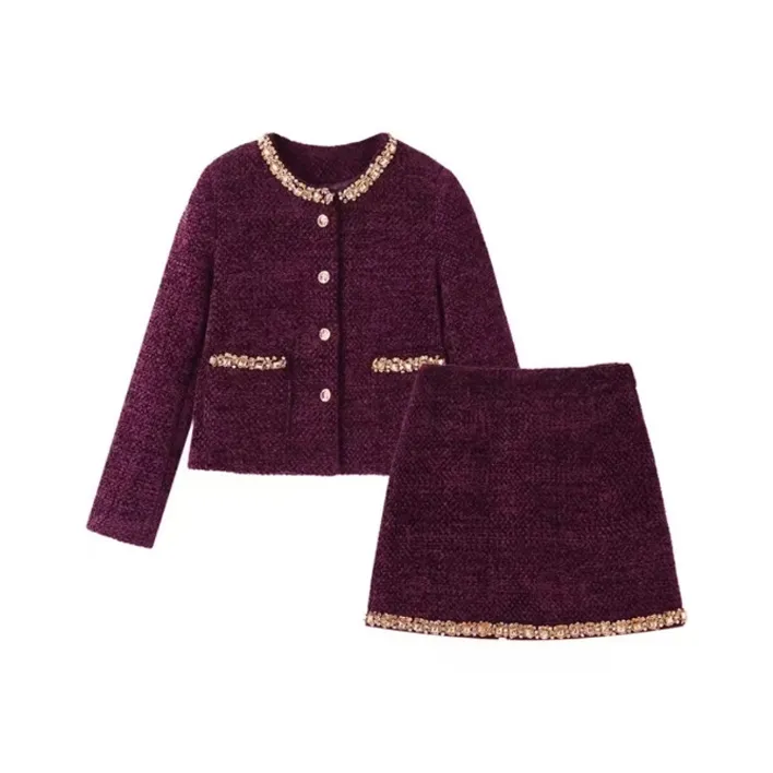 COMMA GIRL Skirt Set Women's Grape Purple-0