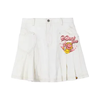 B.Duck Denim Short Skirts Women's Ecru