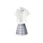 Cinched Waist White Short+Mist River 43cm+Bow Tie