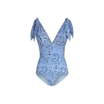 ETRO Paisley Printed V Neck One Piece Swimsuit