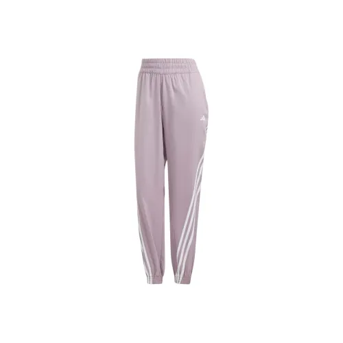 Adidas Train Icons Woven Pants Athletic Trousers Women's Gray Purple