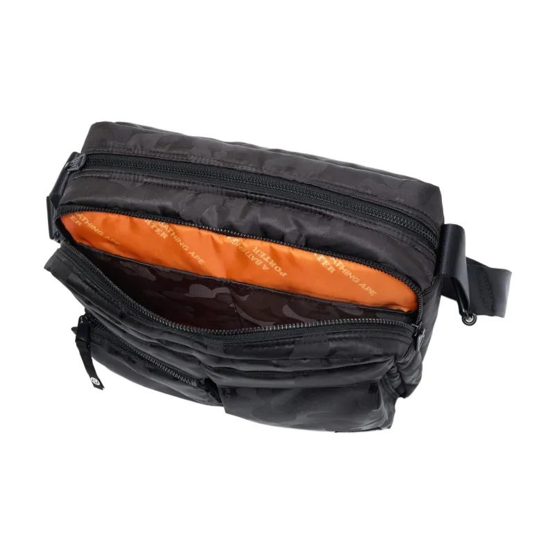A BATHING APE PORTER Collaboration Polyester Shoulder Bag, Crossbody Bag Unisex Black-3