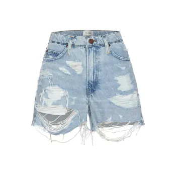 FRAME Vintage Raw-cut Denim Shorts