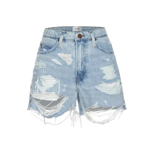 FRAME Vintage Raw-cut Denim Shorts