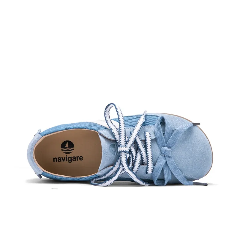 NAVIGARE Small Sailboat Breathable Low Top Skateboard Shoes Women's Blue-3
