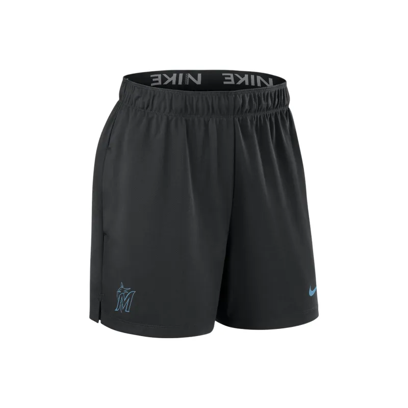 Nike Miami Marlins Authentic Collection Practice Sports Shorts Women's Black-0
