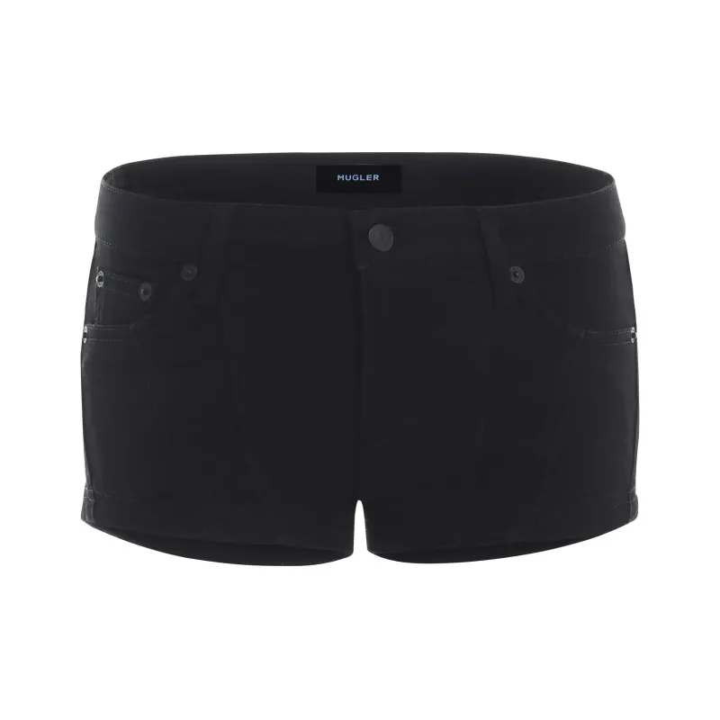 Mugler Low rise Denim Mini Shorts-0