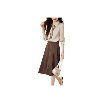 Mo Han Yi Mei Skirt Set Women's Coffee