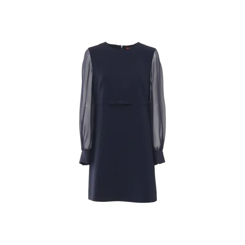 MaxMara Studio Long Sleeved Dress Women's Marine Blue-0
