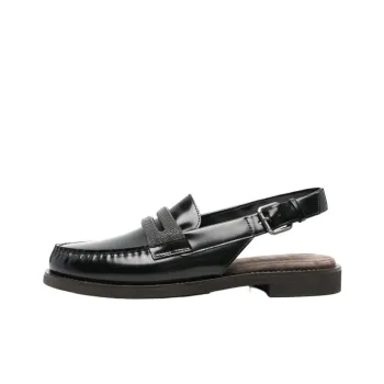 Brunello Cucinelli Leather Slingback Loafers Women's