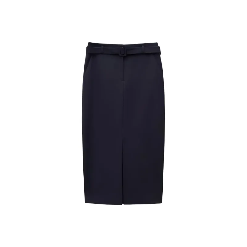 INSUN Casual Long Skirt Women's Navy Blue-0