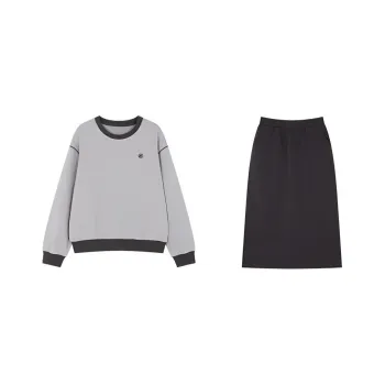 Mo Han Yi Mei Skirt Set Women's Dark Gray