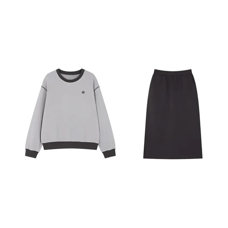 Mo Han Yi Mei Skirt Set Women's Dark Gray-0