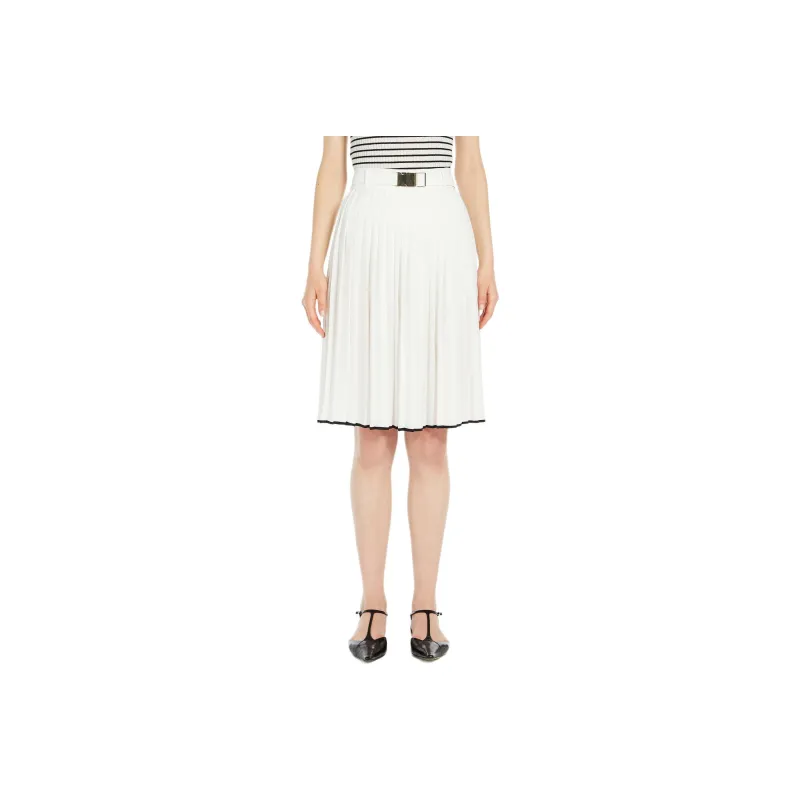 MaxMara Studio Savana Belted Pleated Skirt-0