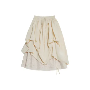 UNVESNO Casual Short Skirts Women's Rhombus Flower White