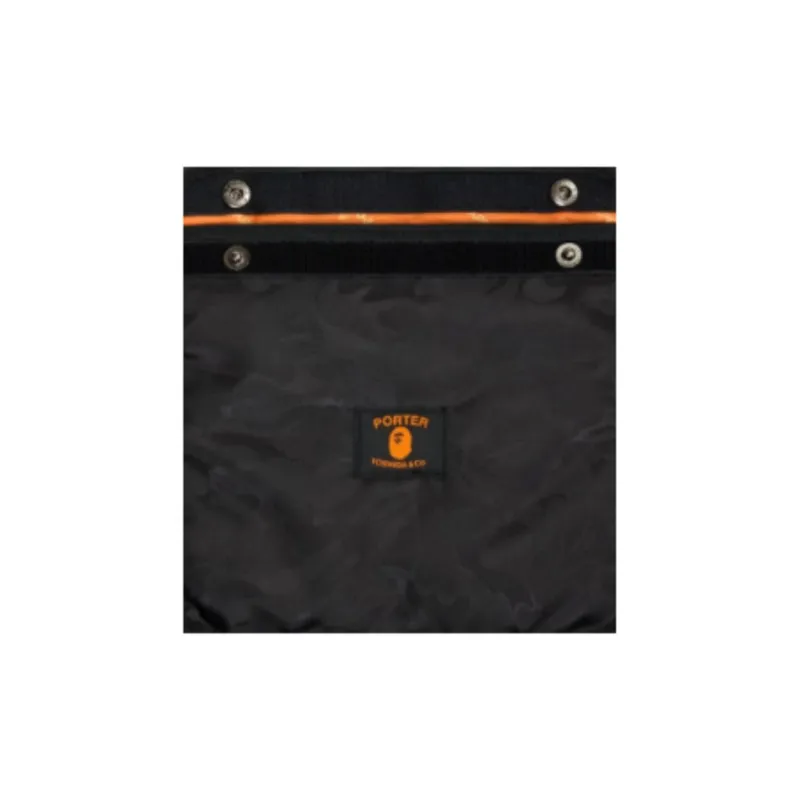 A BATHING APE PORTER Collaboration Polyester Tote Bag, Shopping Bag, Shoulder Bag, Crossbody Bag, Handbag Unisex Black-5