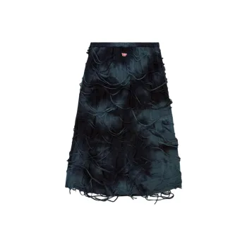 DIESEL O-Jal Logo Embroidered Midi Skirt