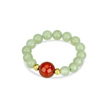 QIANCHANG Hetian Jade Rings White Jade/Pale Greenish White Jade Women's