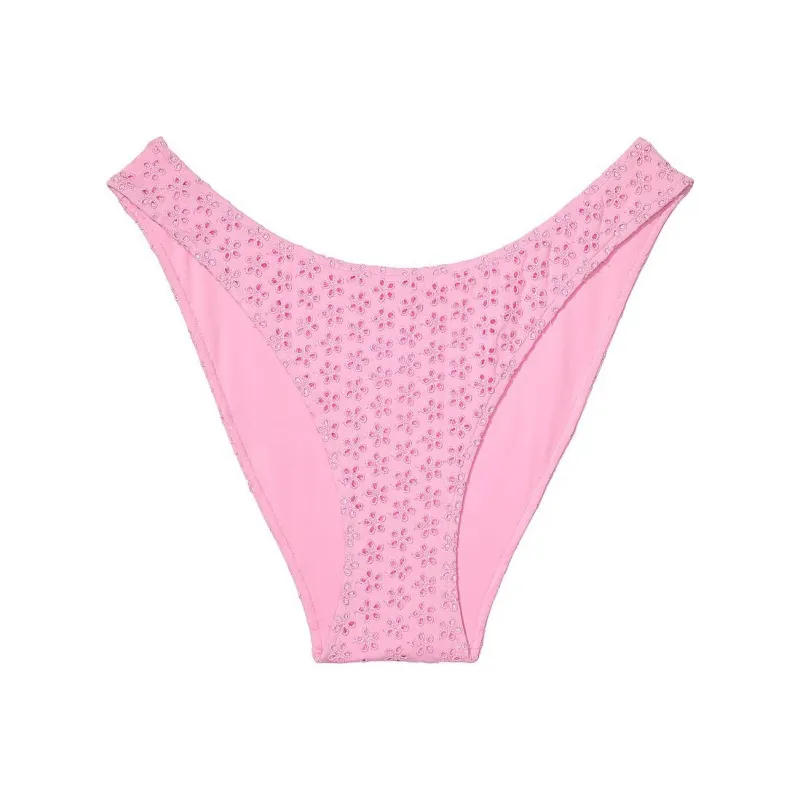 Victoria's Secret PINK BY FRANKIES BIKINIS GOLDEN HOUR EYELET BIKINI BOTTOM/PSE Swimming Shorts Women's Pink-0