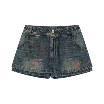 UOOYAA Denim Dress Pants Women's