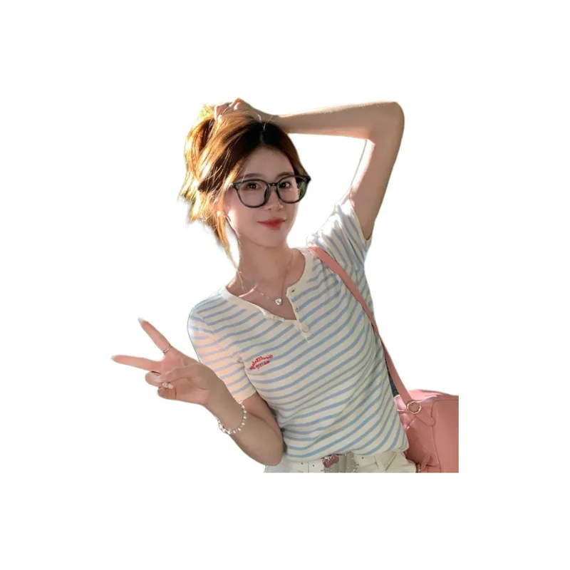 SUSANSAN Set in Sleeve T Shirt Women's-0
