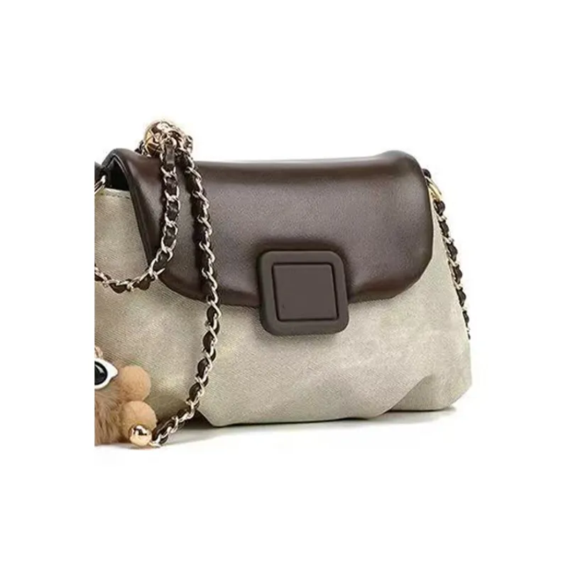 SHORT HAIR GIRL PU Shoulder Bag Women's Apricot-3
