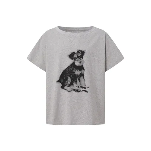 BANDITK GANGN Drop Shoulder Sleeve T Shirt Women's White