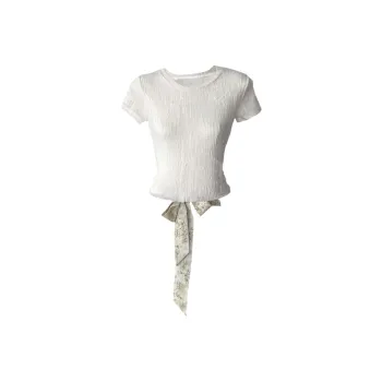 DOKZB T Shirts Women's Ivory White