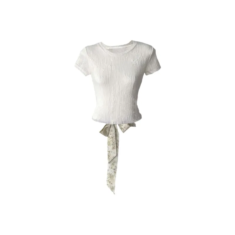 DOKZB T Shirts Women's Ivory White-0