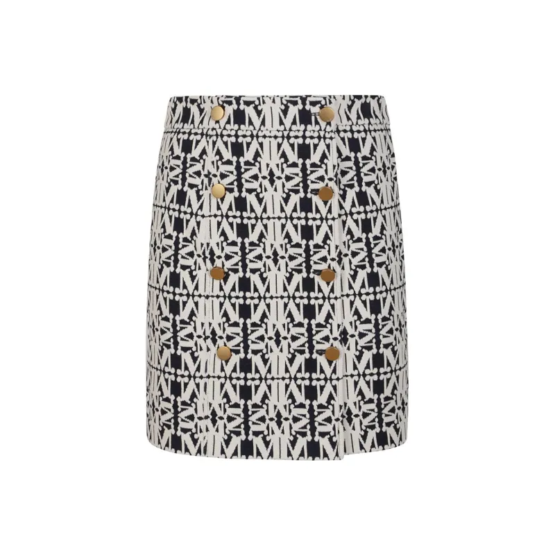 MaxMara Rock All Over Logo Patterned Skirt-0