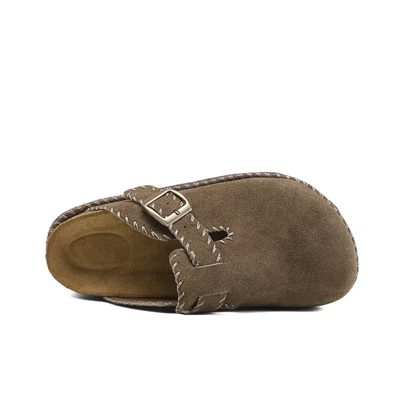IZEIZIG Cork Sole Stitching Quiet Odor Resistant Abrasion Resistant Slip Resistant Quick Dry Closed Toe Slippers Unisex-7