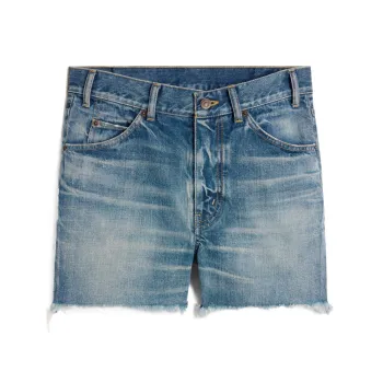 CELINE Skate Shorts In Electric Sky Wash Denim