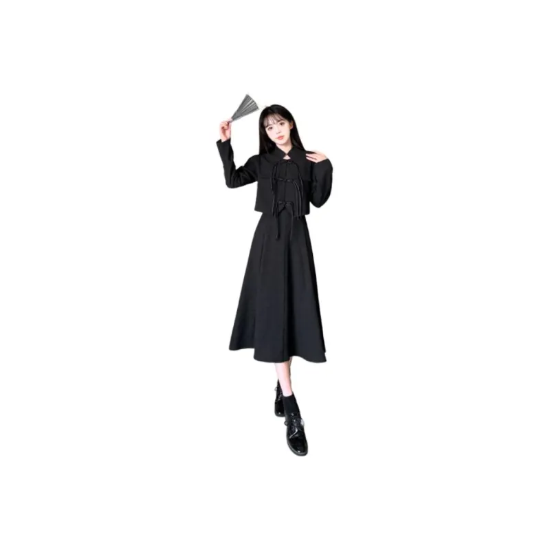 GULIANFEI Skirt Set Women's Black-0
