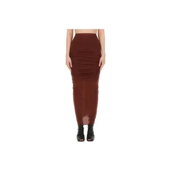 RICK OWENS Shrimp Ruched Maxi Skirt