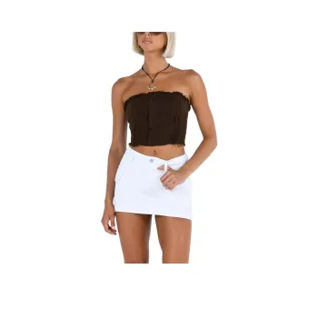 PRINCESS POLLY ZAKAI CARGO DENIM MINI SKIRT Denim Short Skirts Women's White/White