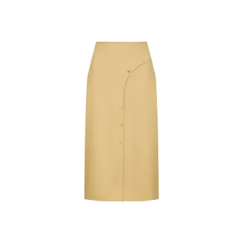 AZEPAM Casual Long Skirts Women's Yellow