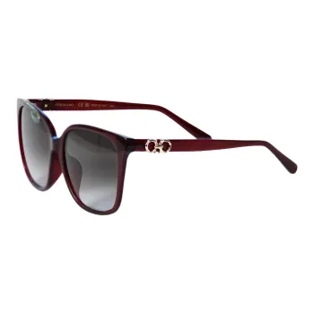FERRAGAMO Plate And Metal Square Sunglasses Unisex Red