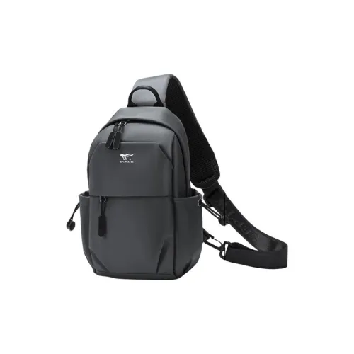 SEPTWOLVES Fabric Sling Bag Small Size Men's Black
