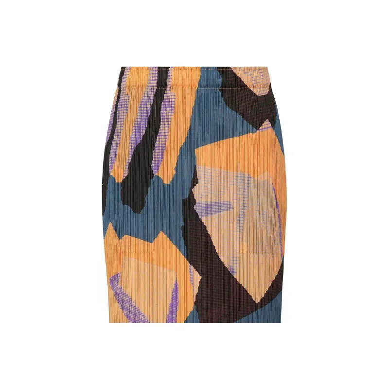 PLEATS PLEASE ISSEY MIYAKE Meteorite Casual Long Skirt Women's Gray Marine Blue-4