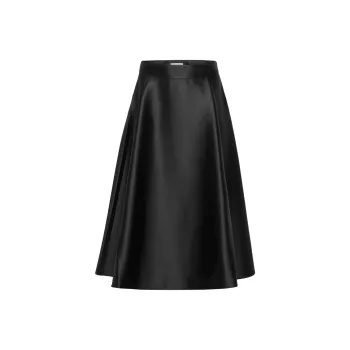 ARITZIA Babaton Futurism Satin Skirt Casual Long Skirts Women's Black